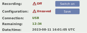 Screenshot of Meteo-42 Status Box with Recording Disabled