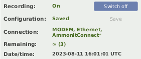 Screenshot of Meteo-42 Status Box with Recording Enabled
